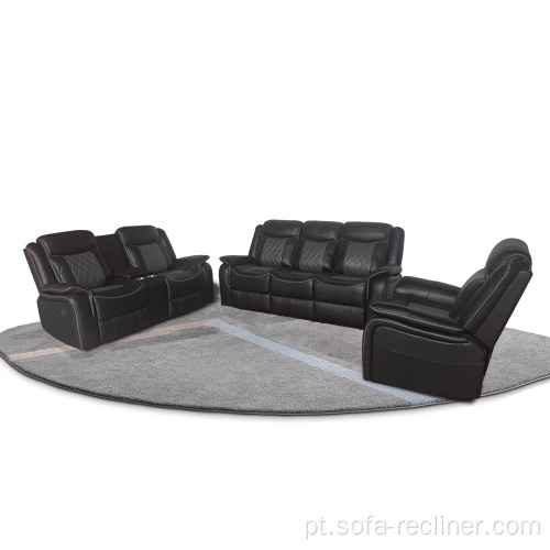Sofá do sofá da sala de estar do couro da reclinação do estilo europeu